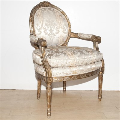 Lot 442 - Pair of Louis XVI Style Carved and Painted...