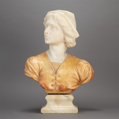 Lot 195 - Italian Carved and Apricot Stained Alabaster...