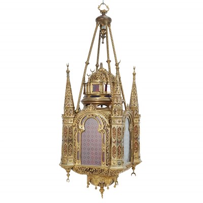 Lot 400 - Moorish Style Brass Six-Light Lantern In the...