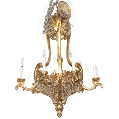 Lot 397 - Louis XV Style Gilt-Metal Bead Decorated...