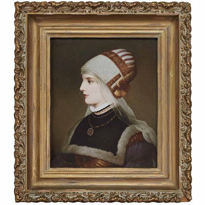 Lot 222 - KPM Painted Porcelain Plaque of a Renaissance...