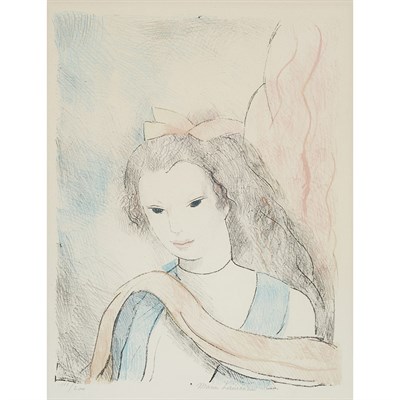 Lot 85 - Marie Laurencin MA PETITE FILLE A LA ROSE;...