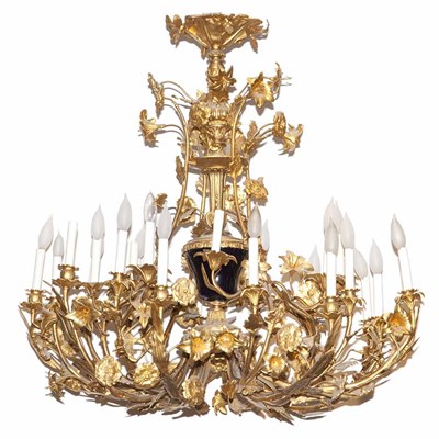 Lot 395 - Louis XV Style Gilt-Metal and Porcelain Twenty-...