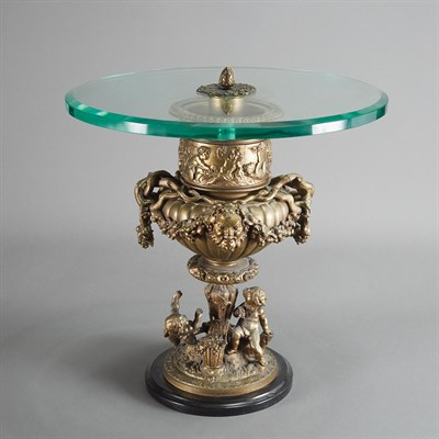 Lot 243 - Louis XVI Style Gilt-Metal and Glass Low Table...
