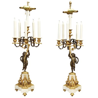 Lot 410 - Pair of Louis XVI Style Gilt and...