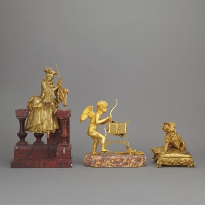 Lot 193 - Group of Three Gilt-Bronze Figural or...