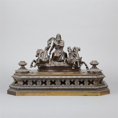 Lot 447 - Bronze Figural Inkstand Late 19th/early 20th...