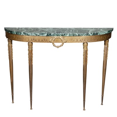 Lot 137 - Neoclassical Style Brass Console The D-shaped...