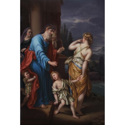 Lot 154 - Continental Painted Porcelain Plaque of...
