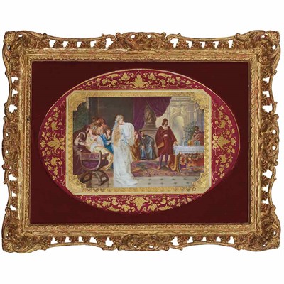 Lot 192 - Vienna Gilt and Painted Porcelain Tray...