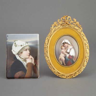 Lot 157 - Two Continental Painted Porcelain Plaques...