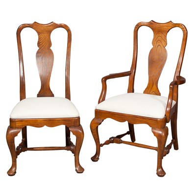Lot 203 - Set of Four Provincial Georgian Style Dining...