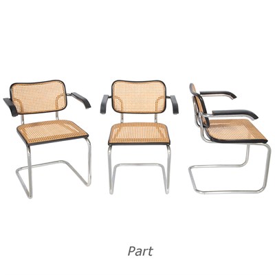 Lot 284 - Set of Six Marcel Breuer Cesca Caned, Painted...