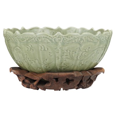 Lot 55 - Chinese Celadon Glazed Deep Bowl Ming Dynasty...