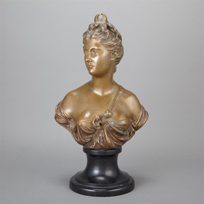 Lot 389 - French Bronze Bust of Diane After Houdon...