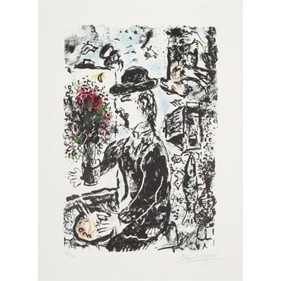 Lot 31 - Marc Chagall LE PEINTRE AU CHAPEAU (M. 1010)...