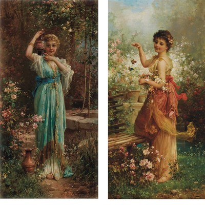 Lot 62 - Hans Zatzka Austrian, 1859-1945 Fluttering...