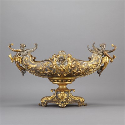 Lot 201 - Napoleon III Gilt and Patinated-Bronze Figural...