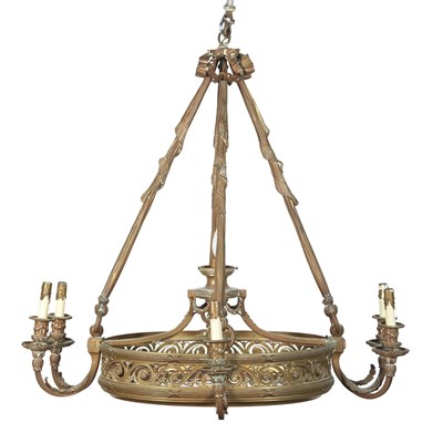 Lot 394 - Louis XVI Style Gilt-Metal Nine-Light...