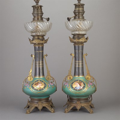 Lot 199 - Pair of Neo-Grec Style Patinated-Spelter,...