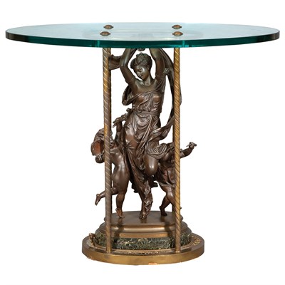 Lot 166 - Neoclassical Style Brass Finish Low Side Table...