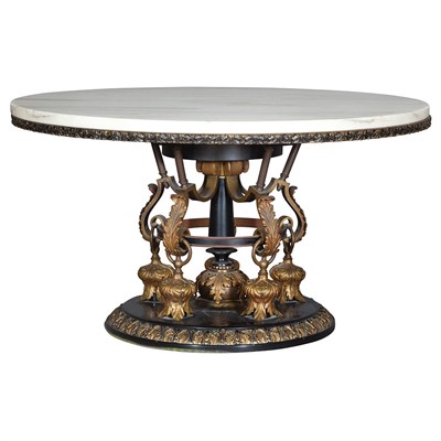 Lot 190 - Empire Style Gold and Black Painted Low Table...