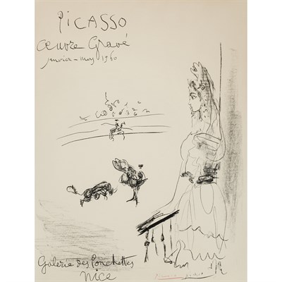 Lot 133 - Pablo Picasso FEMME AU BALCON, AFFICHE OEUVRE...