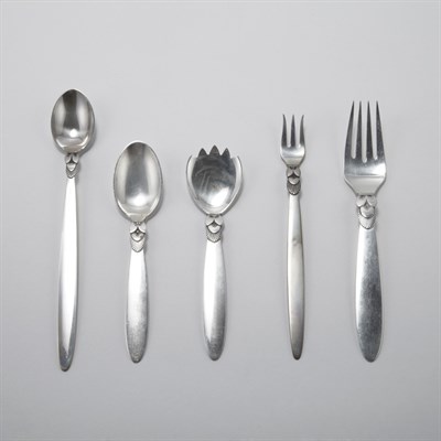 Lot 349 - Georg Jensen Silver Partial Flatware Service...