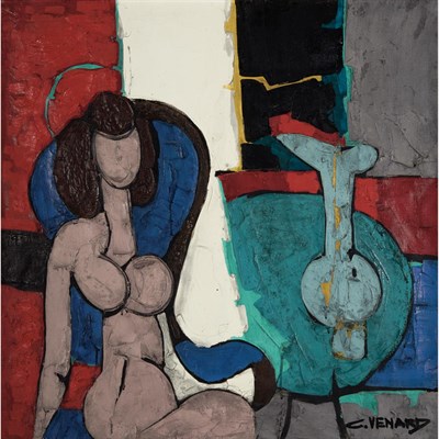 Lot 48 - Claude Venard French, 1913-1999 Seated Female...