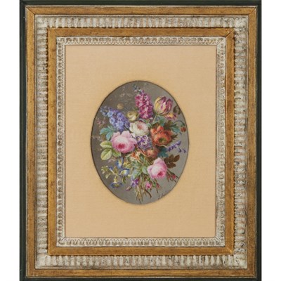 Lot 194 - Pair of French Painted Porcelain Plaques Each...