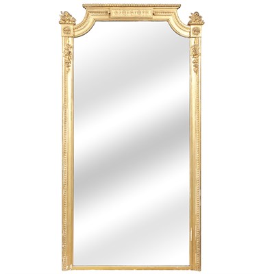 Lot 128 - Louis XVI Style Giltwood Overmantel Mirror Of...