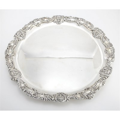Lot 320 - George V Silver Salver Elkington & Co.,...
