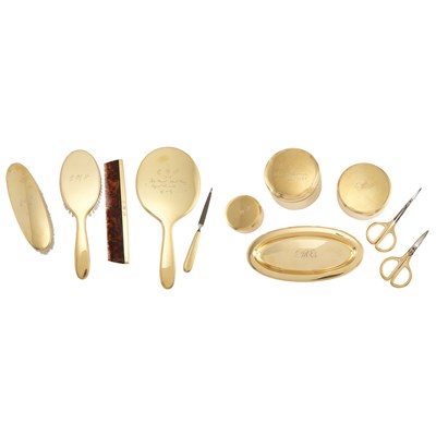 Lot 285 - Tiffany & Co. 14 Karat Gold Dresser Set...