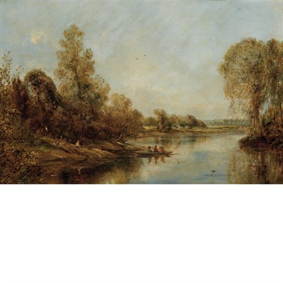 Lot 32 - British School 19th Century Boaters in a Pond...