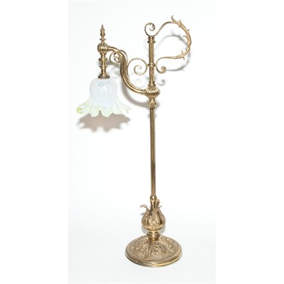 Lot 263 - Two Victorian Style Brass Lamps Height of...