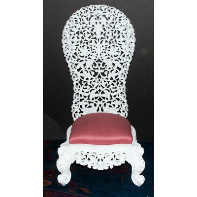 Lot 287 - Burmese White Painted Table and Low Side Chair...