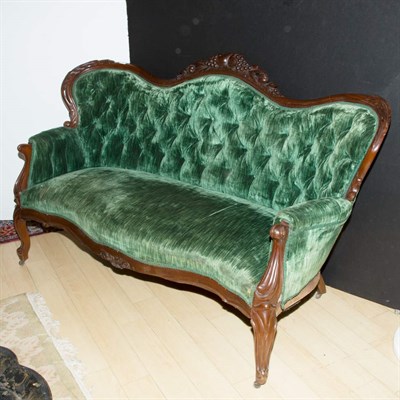 Lot 149 - Victorian Mahogany Settee Length 67 inches.
