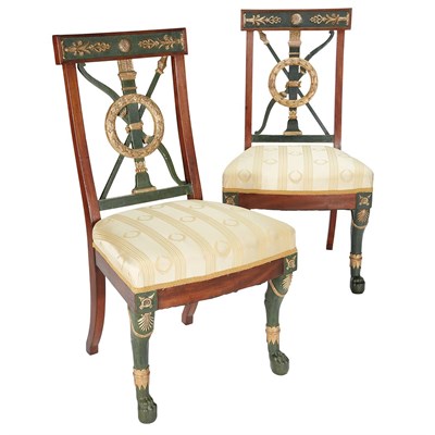 Lot 611 - Pair of Russian Neoclassical Painted and...