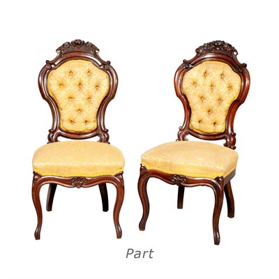 Lot 194 - Victorian Mahogany Three-Piece Parlor Suite...