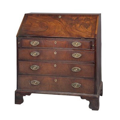 Lot 584 - George III Mahogany Slant Front Desk Second...