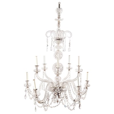 Lot 574 - George III Style Cut Glass Ten-Light...