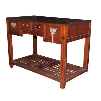 Lot 277 - Chinese Hardwood Console Height 32 1/2 inches,...
