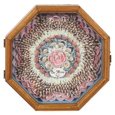 Lot 233 - Sailor's Octagonal Shell Two-Part Valentine...