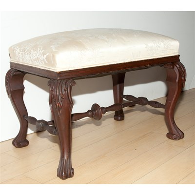 Lot 277 - Georgian Style Mahogany Stool; And Two French...
