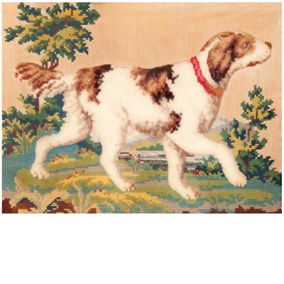 Lot 341 - Framed English Woolwork Picture of a Hunting...