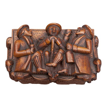 Lot 235 - Provincial Carved Wood Box Probably Welsh,...