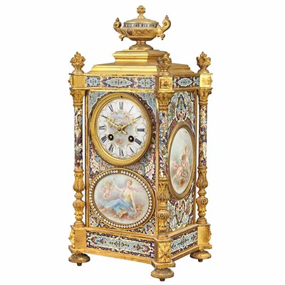 Lot 100 - Louis XVI Style Gilt-Bronze and Champleve...