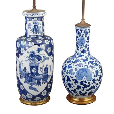 Lot 389 - Two Chinese Blue and White Glazed Porcelain...
