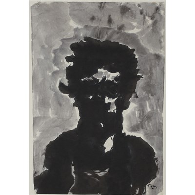 Lot 19 - Mark Tobey American, 1890-1976 Head of a Man,...