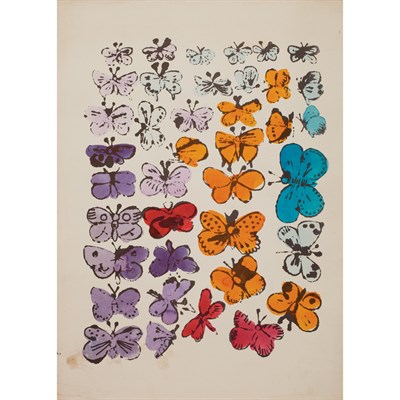 Lot 202 - Andy Warhol BUTTERFLIES Hand-colored offset...